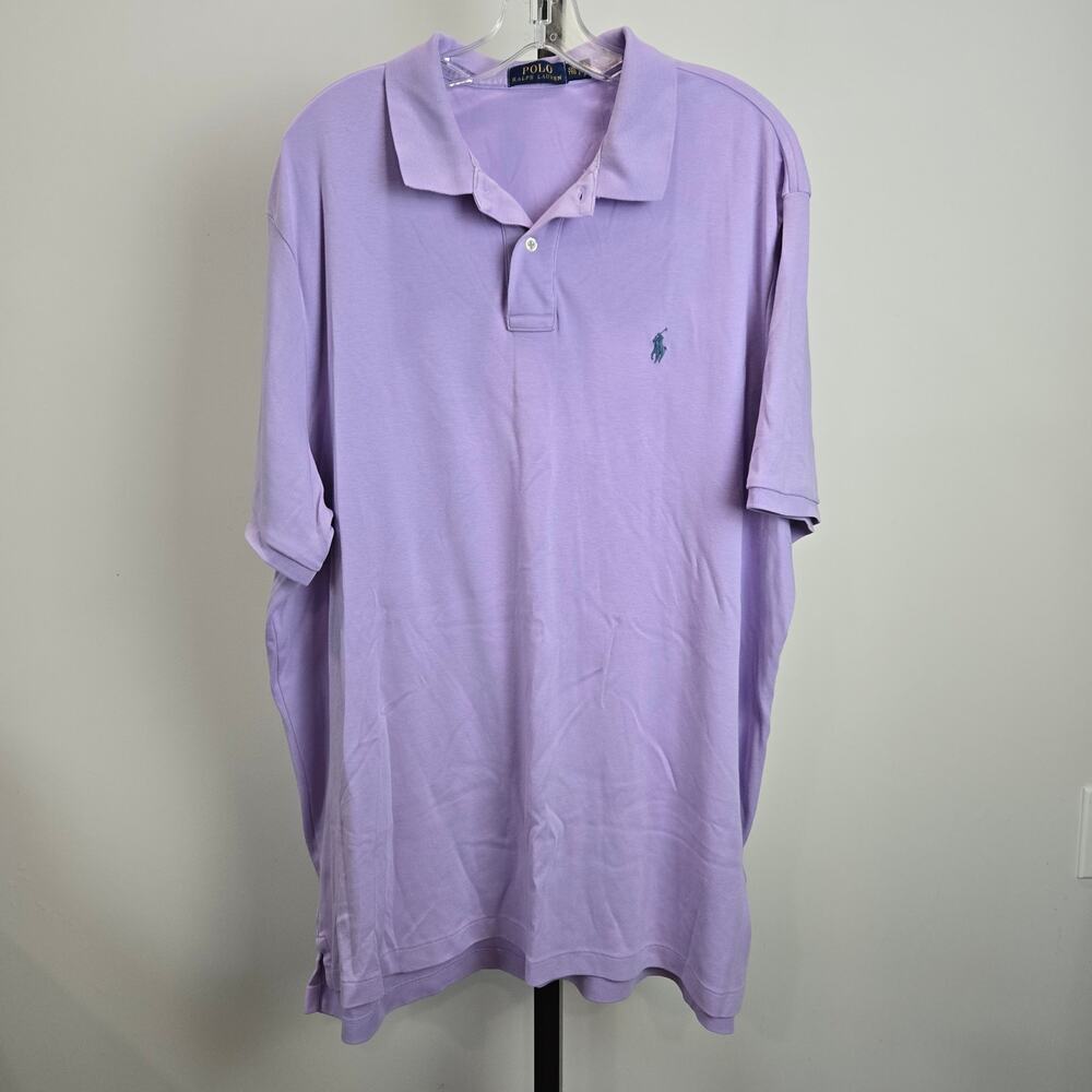 Polo Ralph Lauren Polo Shirt Short Sleeve‎ Performance Cotton Purple Men XXL